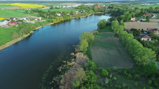 Aerial View of Lake and Countryside Landscape &ndash; 4K ProRes