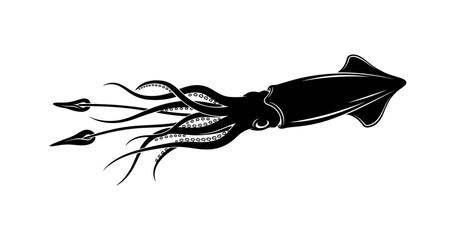 Obraz premium Stylized Squid Silhouette