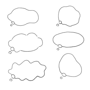 頭の中の吹き出しのイラスト（白バック）