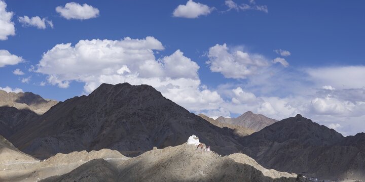 Namgyal Tsemo Gompa Monastery on Tsenmo Hill, a vantage point over Leh, Ladakh, Jammu and Kashmir, India