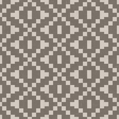 Fototapeta premium Modern Woven Jacquard Geometric Seamless Pattern in Neutral Color for Backdrop, Background, Surface Patterns.