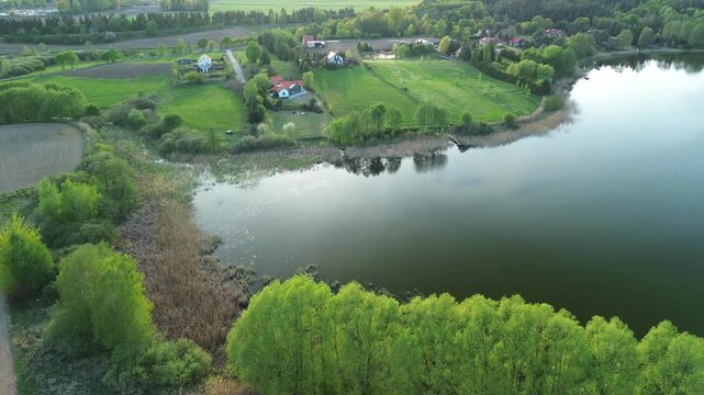 Aerial View of Lake and Countryside Landscape &ndash; 4K ProRes