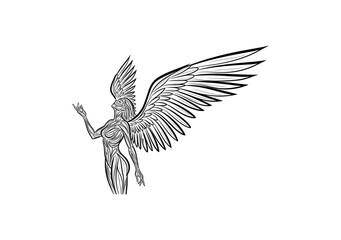Obraz premium Angel with Stylized Wings