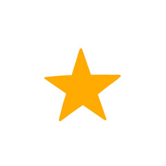Obraz premium Hand drawn yellow star on transparent background. 