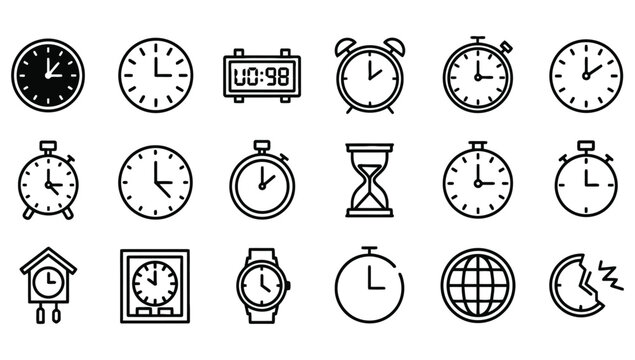 Business solutions line icons set strategy growth and management