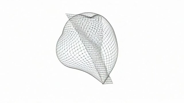 3d geometric polyhedron shape rendered on grid background