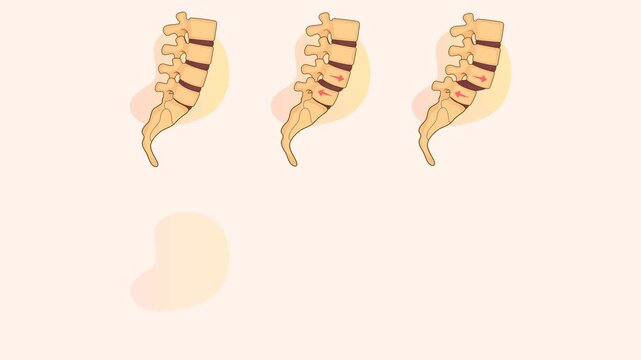 Spondylolisthesis Stage 1 to 5 - Spinal Joints - Stock Animated  Illustration as MP4  File
