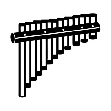 pan flute instrument symbol icon silhouette illustration for traditional folk music performance and acoustic design