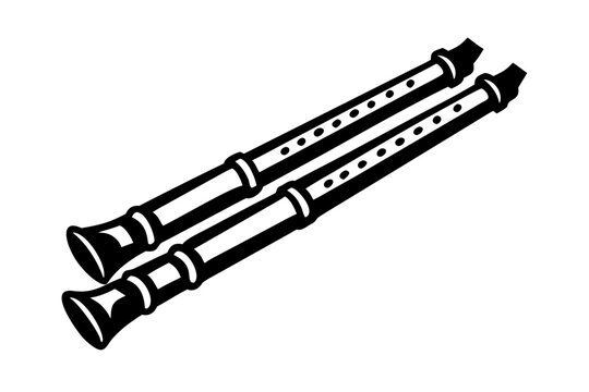 zurna instrument silhouette illustration for traditional folk music performance and acoustic design