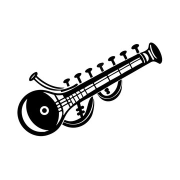 nadaswaram instrument silhouette illustration for traditional indian folk music performance and acoustic design
