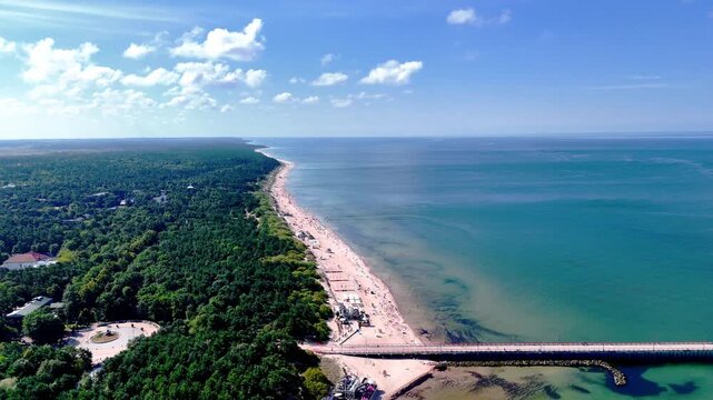 Palanga Coastline Drone Footage, Lithuania