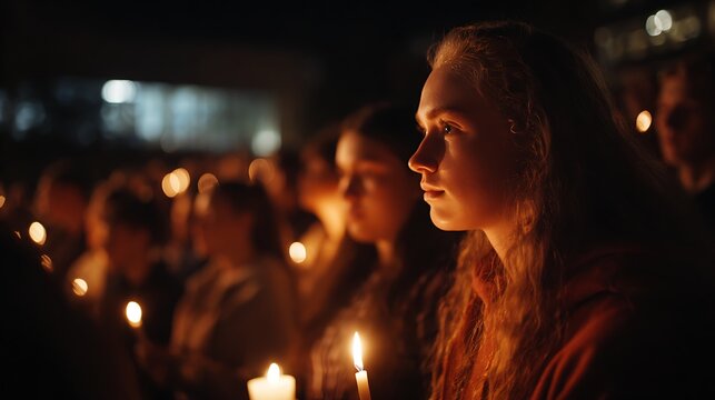 A candlelit vigil for World Mental Health Day awareness