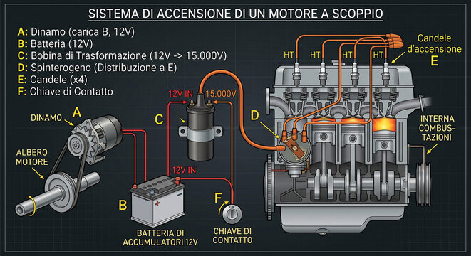 Accensione di un motore a scoppio