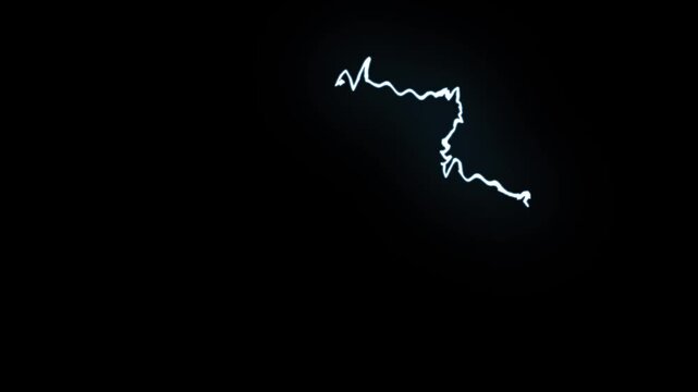 Powerful lightning vortex radiating across black screen background, glowing neon thunder bolts and electric plasma particles creating abstract cinematic energy motion effect 4k