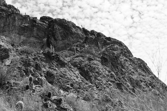 black and white mountain in arizona