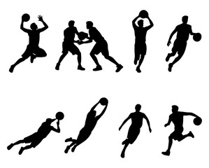 Basketball Slam Dunk Player Silhouette Vector © mdshamimhossaingd