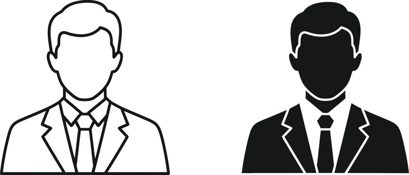 Man in suit and tie front and side view vector Vector