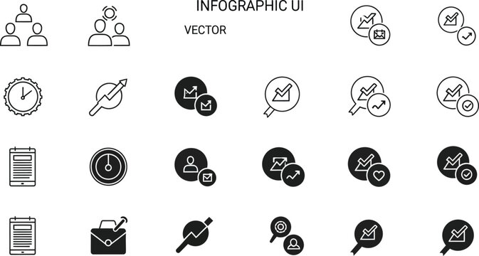 Vector icons of user interface and web elements set Vector