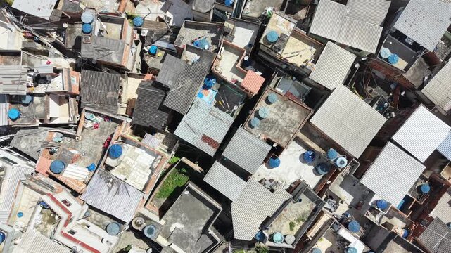 Aerial View of Rocinha Favela in Rio de Janeiro, Brazil