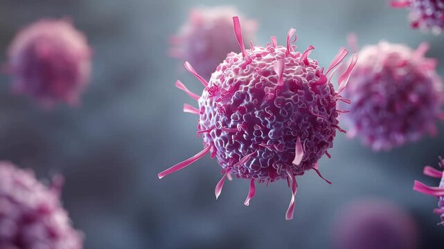 The structure and movement of immune cells under a microscope in a science lab setting during an experiment.