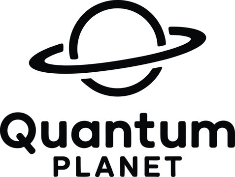Quantum Planet Logo Design with Saturn Ring for Science and Tech Branding