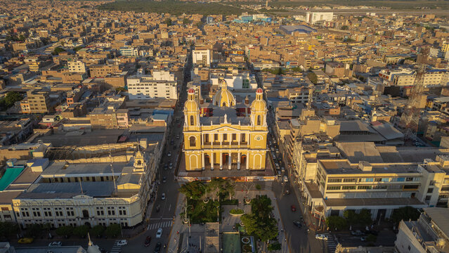 Historic Cathedral and Main Square of Chiclayo, Lambayeque Region, Peru