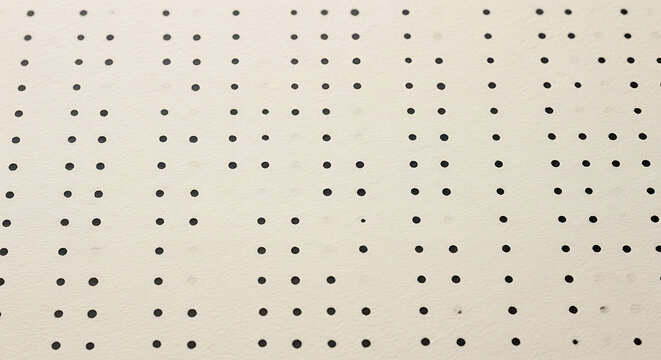 Detailed Macro of Black Dot Matrix Pattern on White Textured Paper Surface Minimalist Geometric Grid Design for Abstract Corporate Backgrounds and Creative Art
