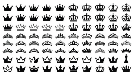 Crown king mega icon set © MdBellal
