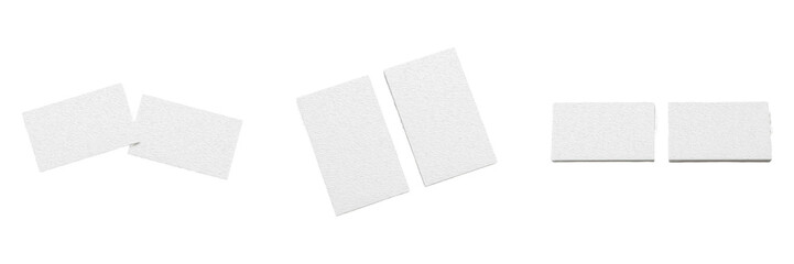 Fototapeta premium Set and collection of two blank vertical paper sheets mockup isolated on white background