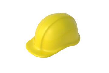 Fototapeta premium Construction hard hat isolated on white background. Safety helmet for worker. Protective cap. Professional builder headwear. 3d render