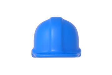 Fototapeta premium Construction hard hat isolated on white background. Safety helmet for worker. Protective cap. Professional builder headwear. Front view. 3d render