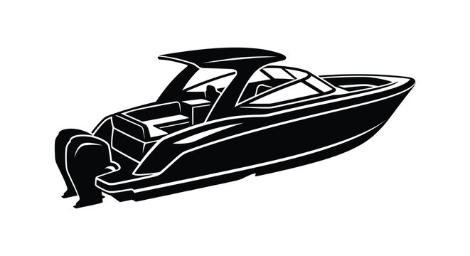 Modern speedboat illustration sleek design for marine graphics and recreational concepts