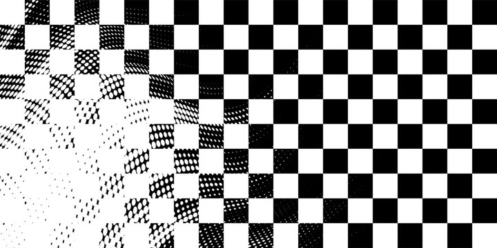 Black and white checkered pattern, Checkerboard seamless pattern