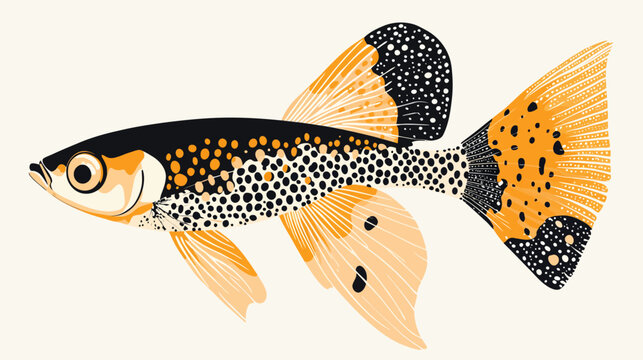 Colorful fish illustration with distinctive spots and fins