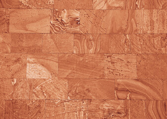 Obraz premium Front view of wall made of brown slabs. background of modern wall building exterior grey slabs Marble brick pattern floor abstract natural marble black wall Top view front view peach fuzz