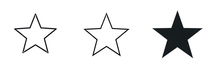 Obraz premium Set and collection of hand drawn outline star shape isolated on white background
