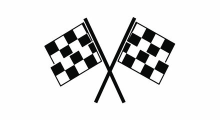 Fototapeta premium Two checkered racing flags crossed, symbolizing victory, competition, and the finish line in motorsports and events.