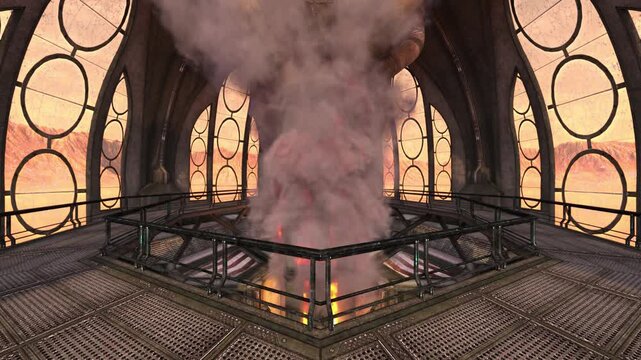 ミサイル発射基地　3DCGレンダリング