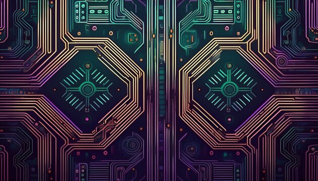 dark cyberpunk circuit board pattern texture seamless background design