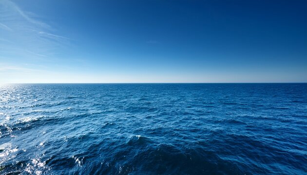 an endless ocean stretches towards the horizon embodying both serenity and boundless possibility under a clear sky