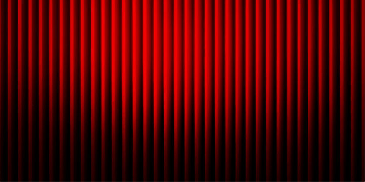 Dramatic red theater curtains in full frame, evoking a sense of anticipation and the allure of performance, with shadows adding depth.