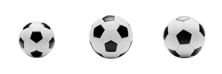 Fototapeta premium Realistic Classic Soccer Ball Isolated on Pure White Background for Team Sports Merchandise and Football Championship Marketing Assets