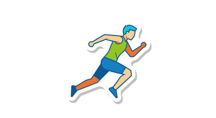 Obraz premium Man Running Illustration 1.