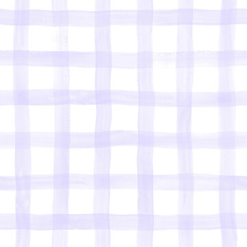 Lavender Watercolor Plaid Seamless Pattern