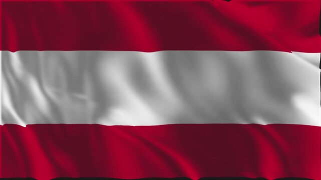 Austrian flag waving slowly as a patriotic gesture