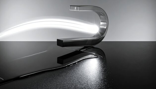 Seamless glowing liquid metal flow forming an elegant continuous loop, modern abstract design with sleek metallic curves and luminous light trails