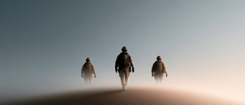 Minimalist Veterans Day scene with soft pastel flag and geometric silhouette against clean sky