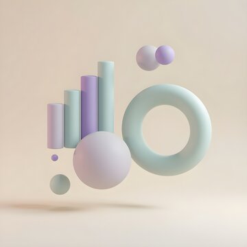 3D Claymorphism Automation Dashboard Background with Floating Charts and Toggle Switch Concept