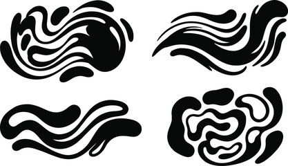 Fototapeta premium Abstract organic shapes pack fluid lines modern design elements for graphic projects