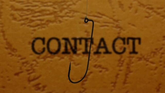 Contact Concept with Fishing Hook Symbolizing Connection and Risk
